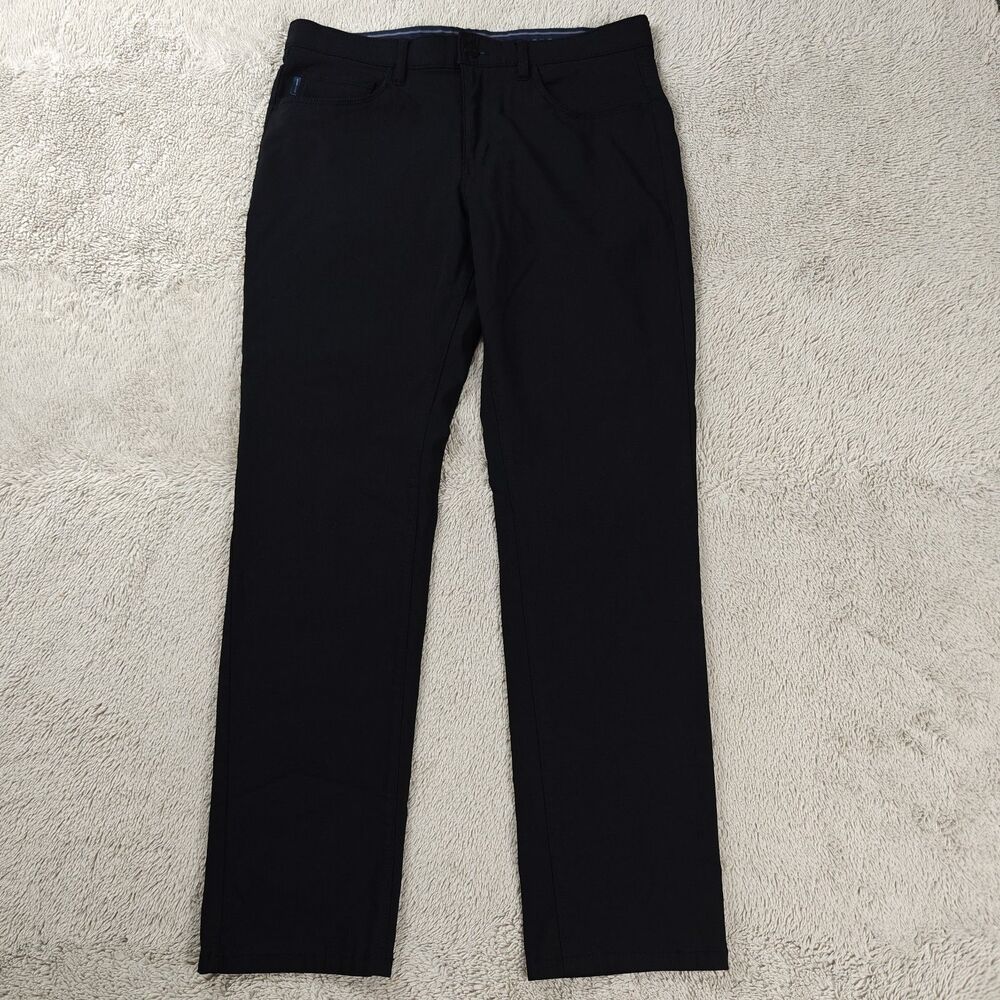 Perry Ellis Dress Pants Men's 32x30 Black Slim Fit Suit Trousers Viscose